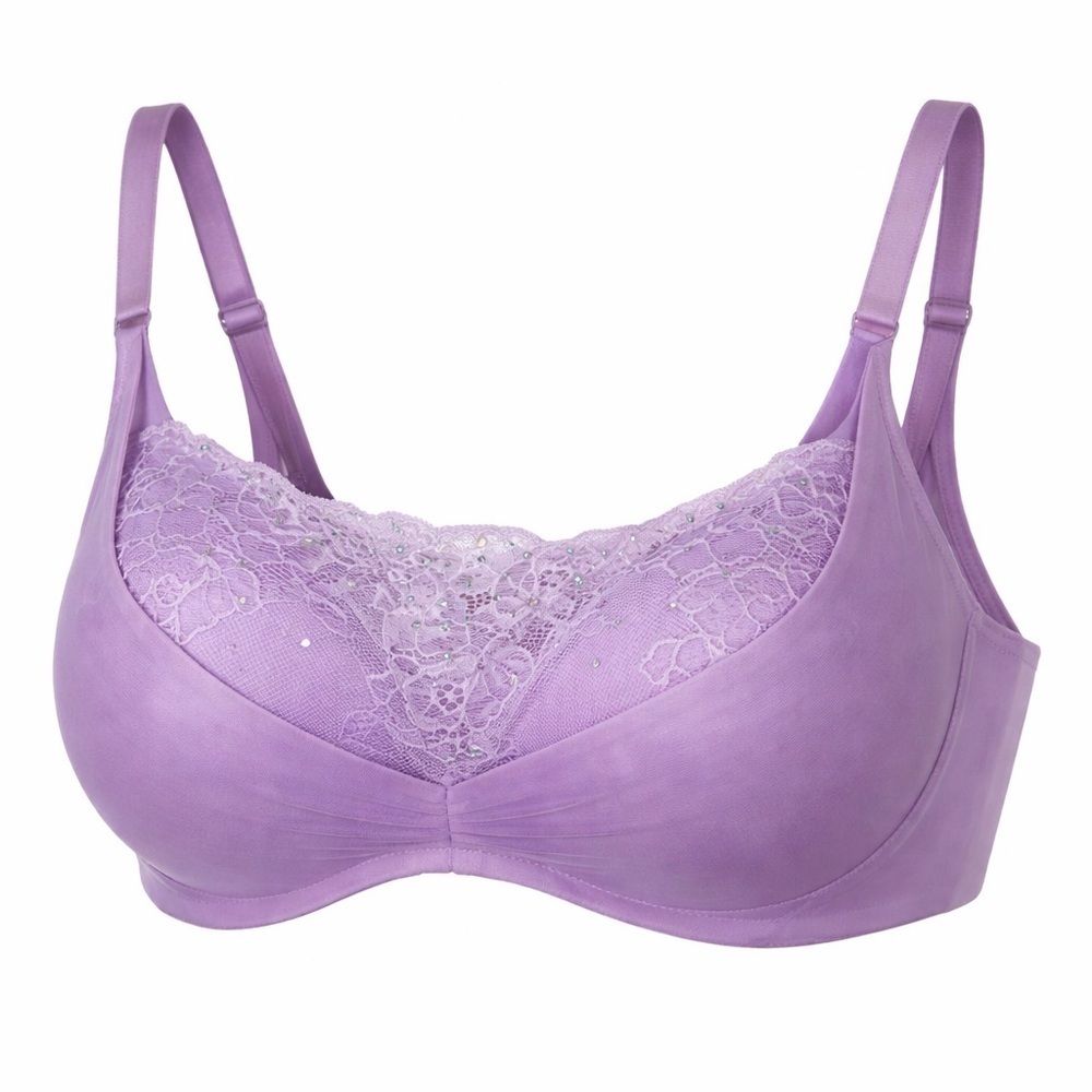 Victoria’s Secret Purple Push Up Bra Lace Rhinestone Detail Y2K Glam 38DD Fairy